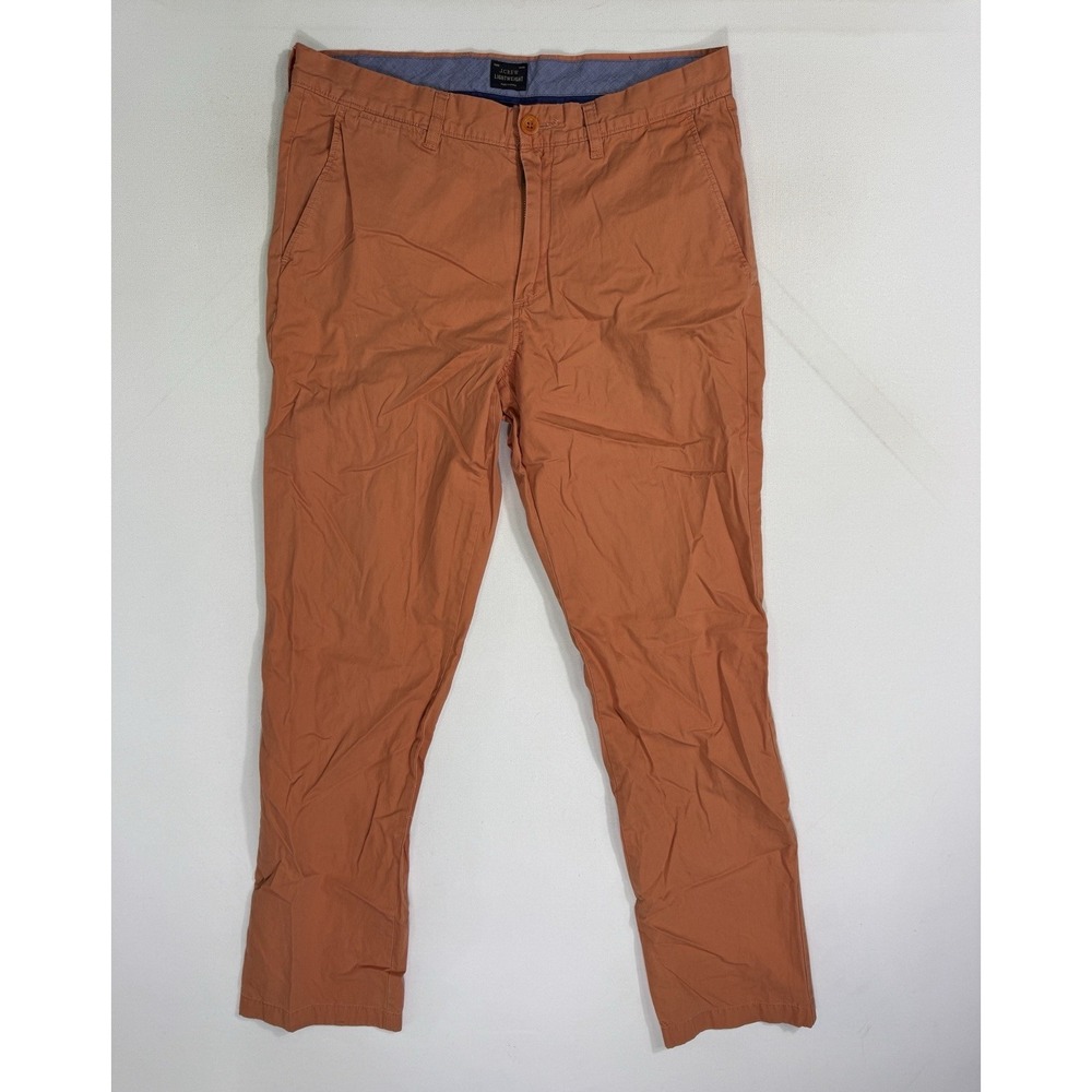 J Crew Lightweight Urban Slim Chino Pants Men 32x32 (32x31) Orange Summer Casual